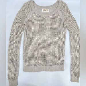 Hollister Y2K Vintage Open Knit Metallic Slim Fit Sweater Top Size Small